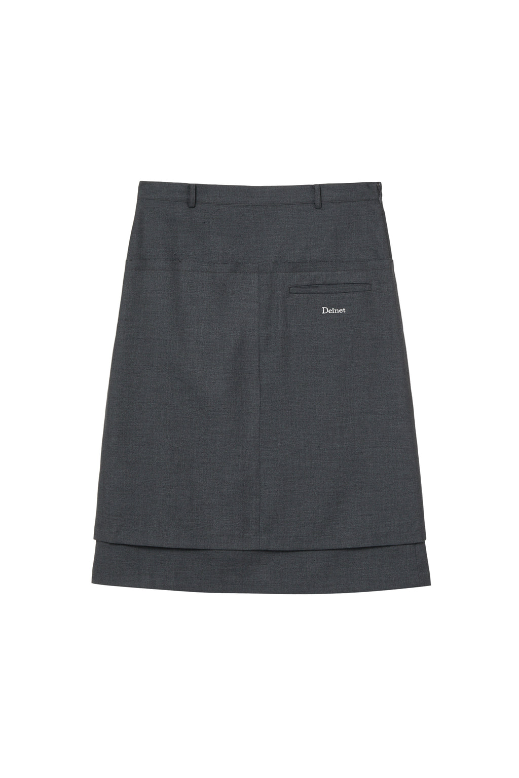 Deinet - Raw Edge Layered Midi Skirt (Charcoal) product image 1 | TRAB K-Fashion Australia