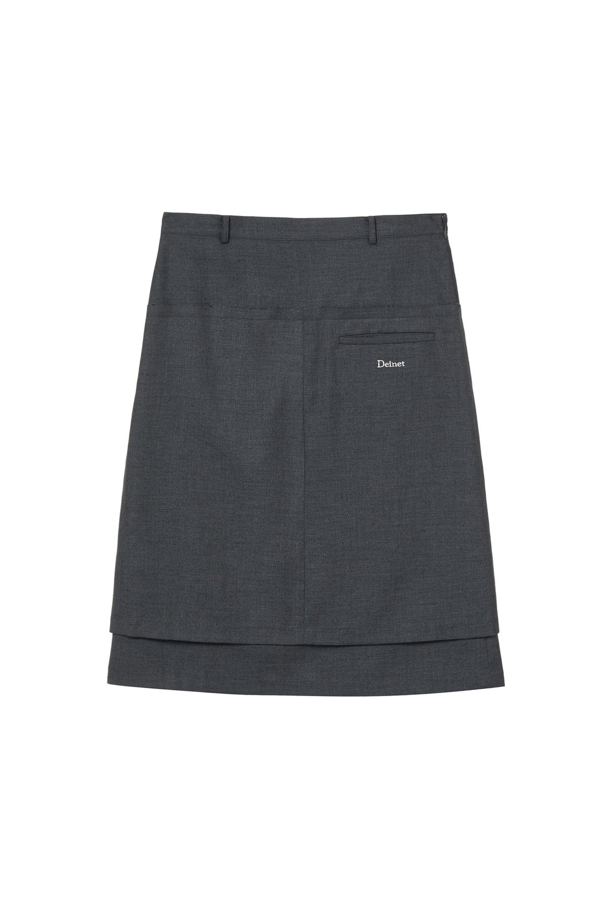 Deinet - Raw Edge Layered Midi Skirt (Charcoal) product image 1 | TRAB K-Fashion Australia