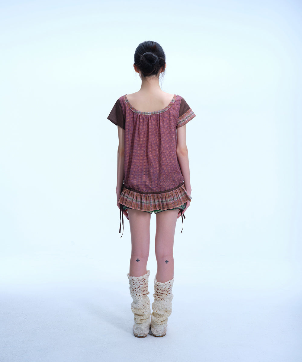 Coyseio - Strap Shirring Blouse (Brown) product image 12 | TRAB K-Fashion Australia