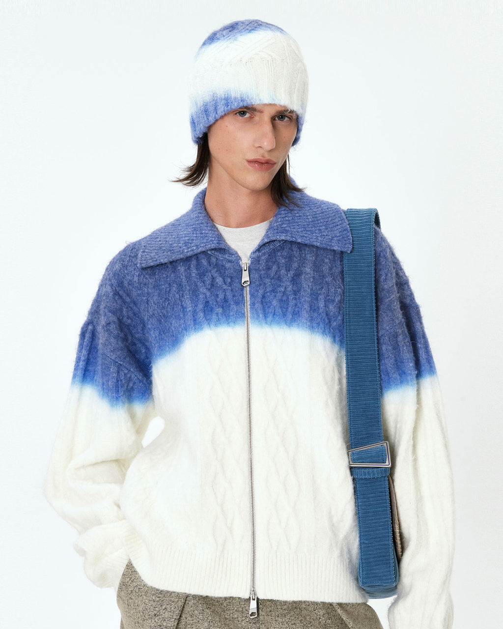 Ader Error - Rowy knit zip-up (Ivory) product image 2 | TRAB K-Fashion Australia