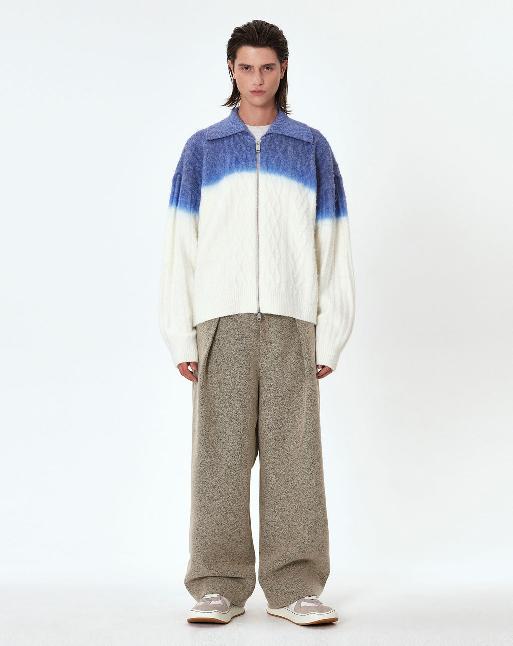 Ader Error - Rowy knit zip-up (Ivory) product image 3 | TRAB K-Fashion Australia