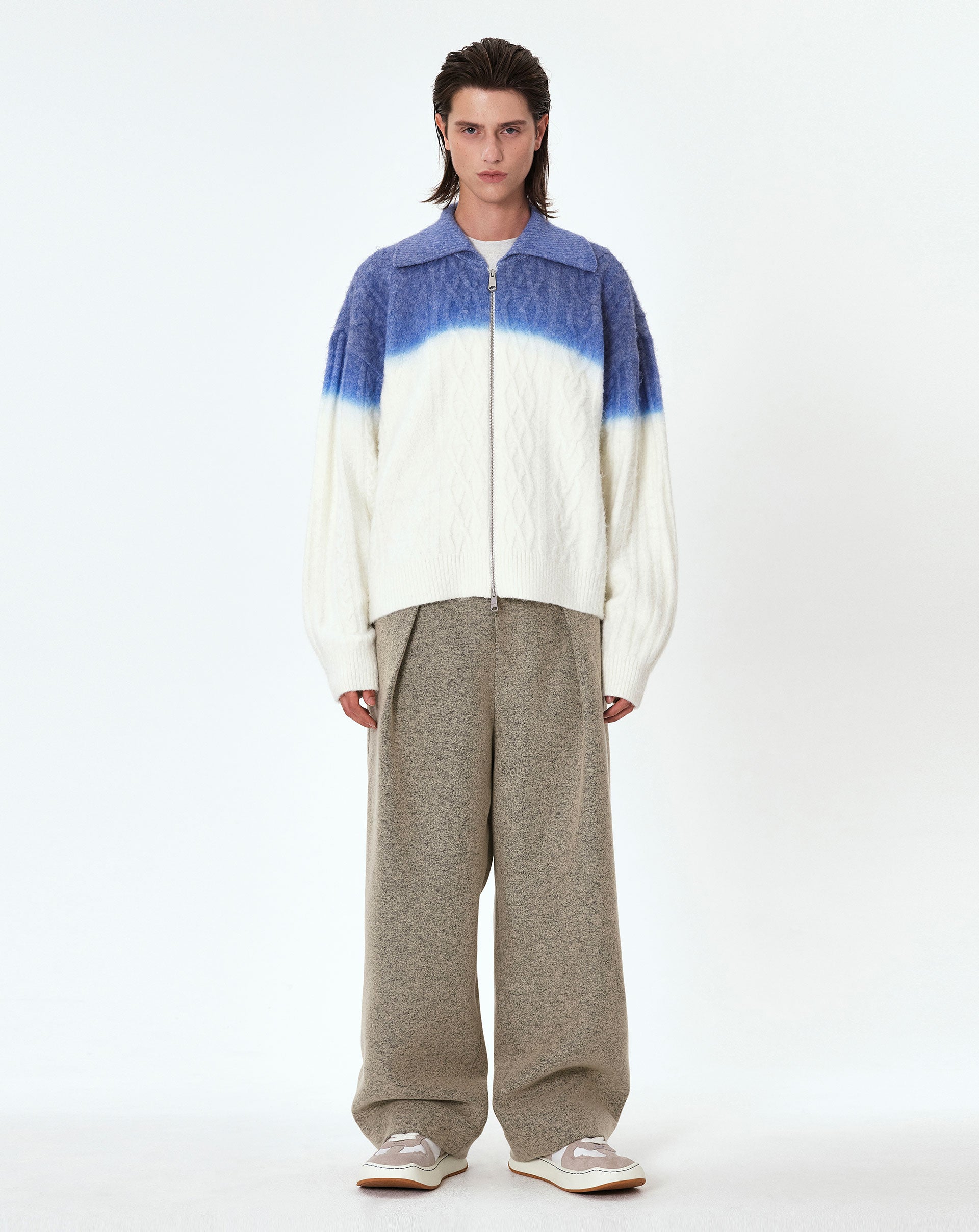 Ader Error - Rowy knit zip-up (Ivory) product image 3 | TRAB K-Fashion Australia