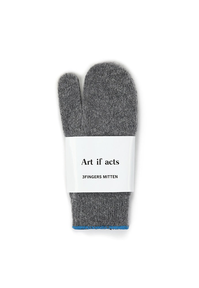 Art if acts - TEMBEA X Art if acts_ 3 Fingers Mitten (Grey) product image 1 | TRAB K-Fashion Australia