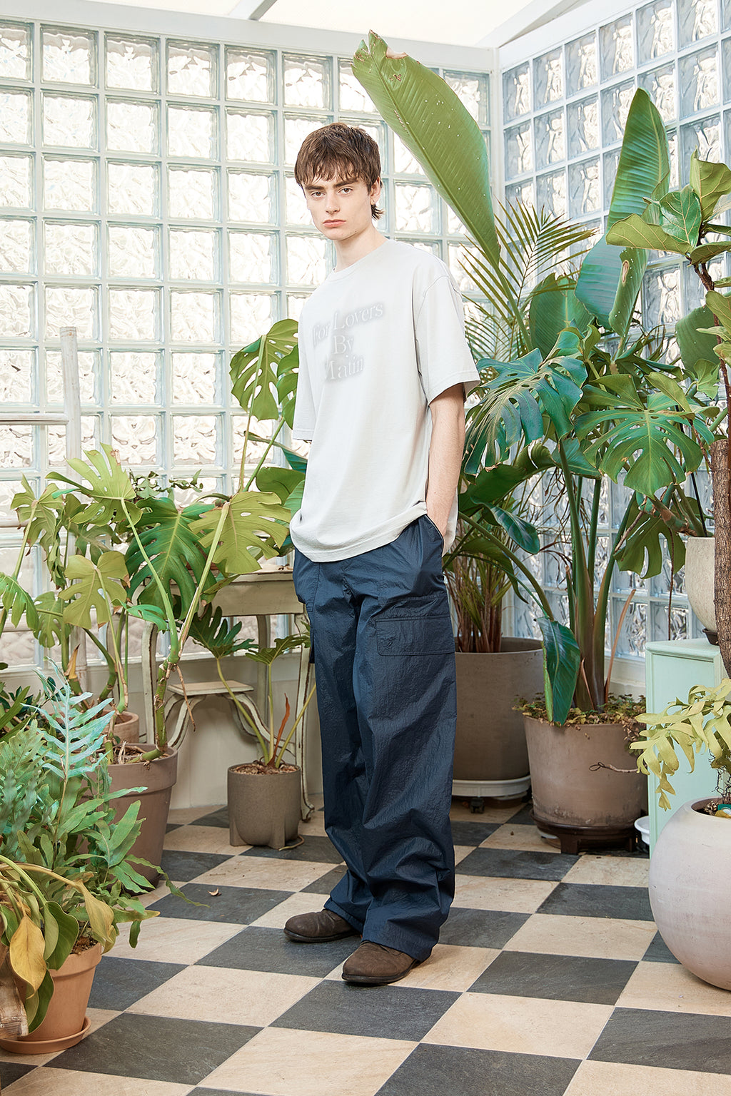 Matin Kim - For Lovers Logo Point Top (Light Grey) product image 8 | TRAB K-Fashion Australia