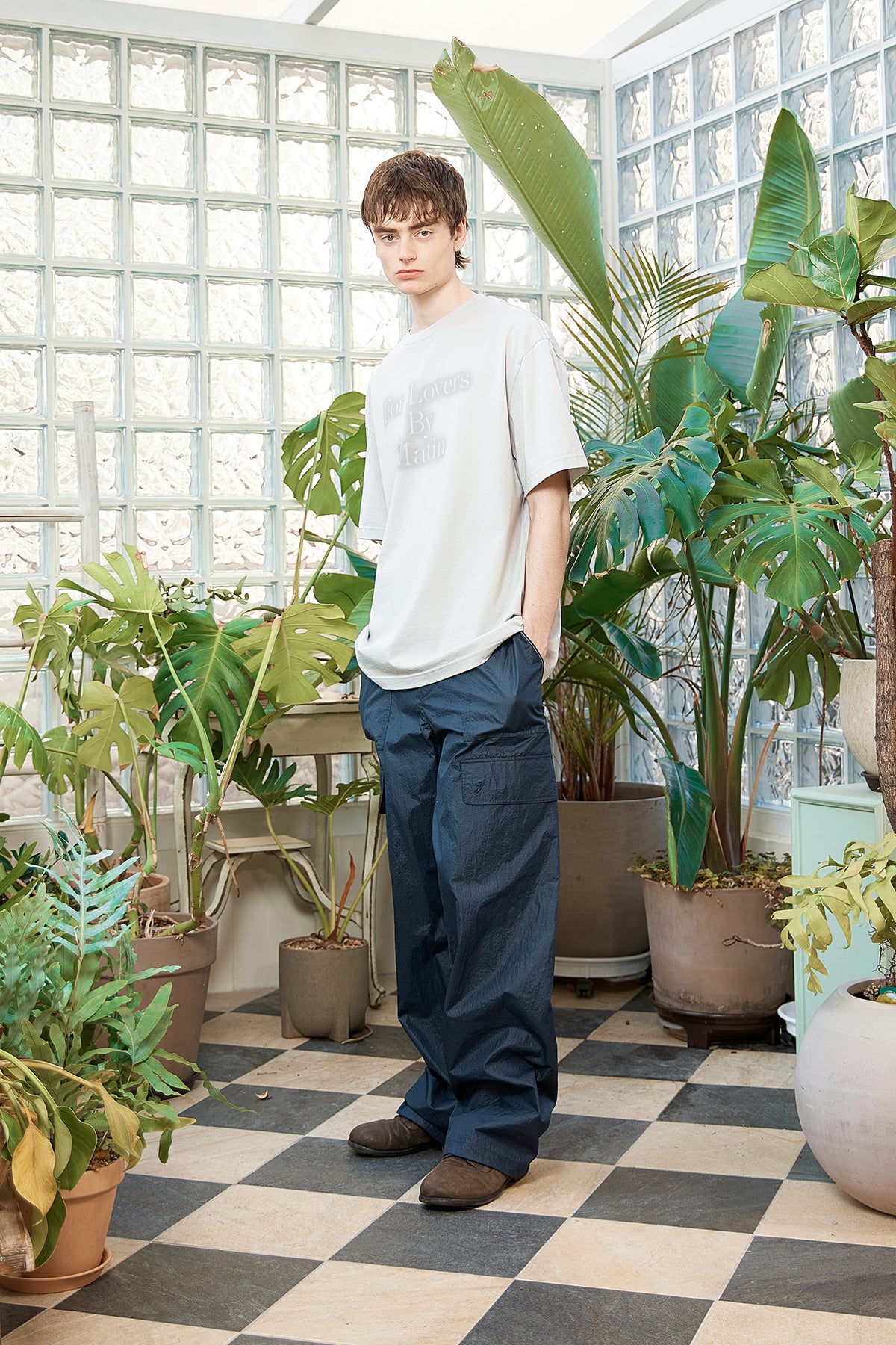 Matin Kim - For Lovers Logo Point Top (Light Grey) product image 8 | TRAB K-Fashion Australia