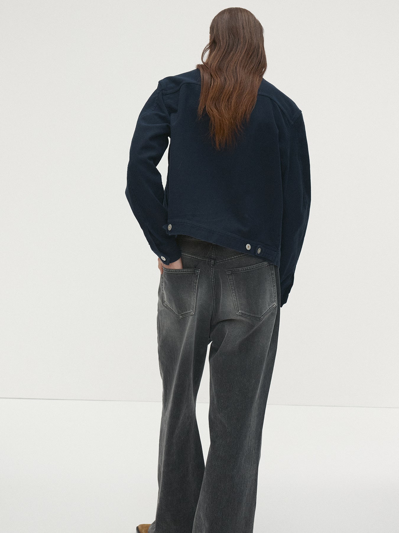 Tonywack - Moleskin Cotton Trucker Jacket (Navy) product image 4 | TRAB K-Fashion Australia