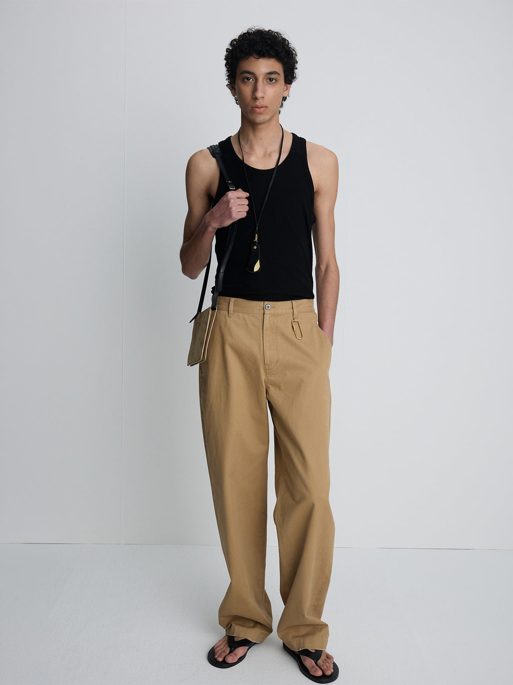 Tonywack - Silk Lyocell Rib Tank Top Japanese Fabric (Black) product image 1 | TRAB K-Fashion Australia