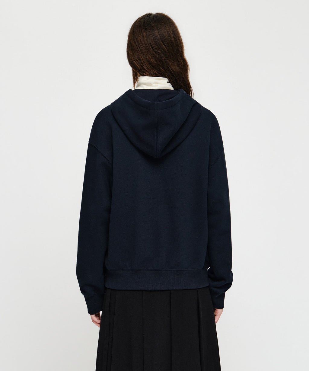 Marithe & Francois Girbaud - Small Classic Logo Oversized Hoodie (brushed) (Navy) product image 3 | TRAB K-Fashion Australia