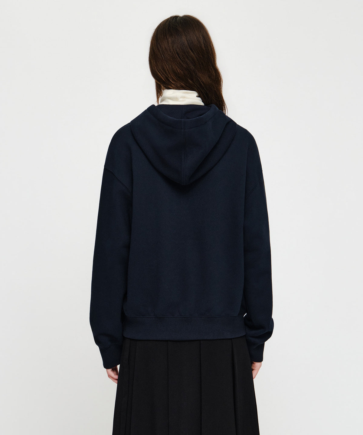 Marithe & Francois Girbaud - Small Classic Logo Oversized Hoodie (brushed) (Navy) product image 3 | TRAB K-Fashion Australia