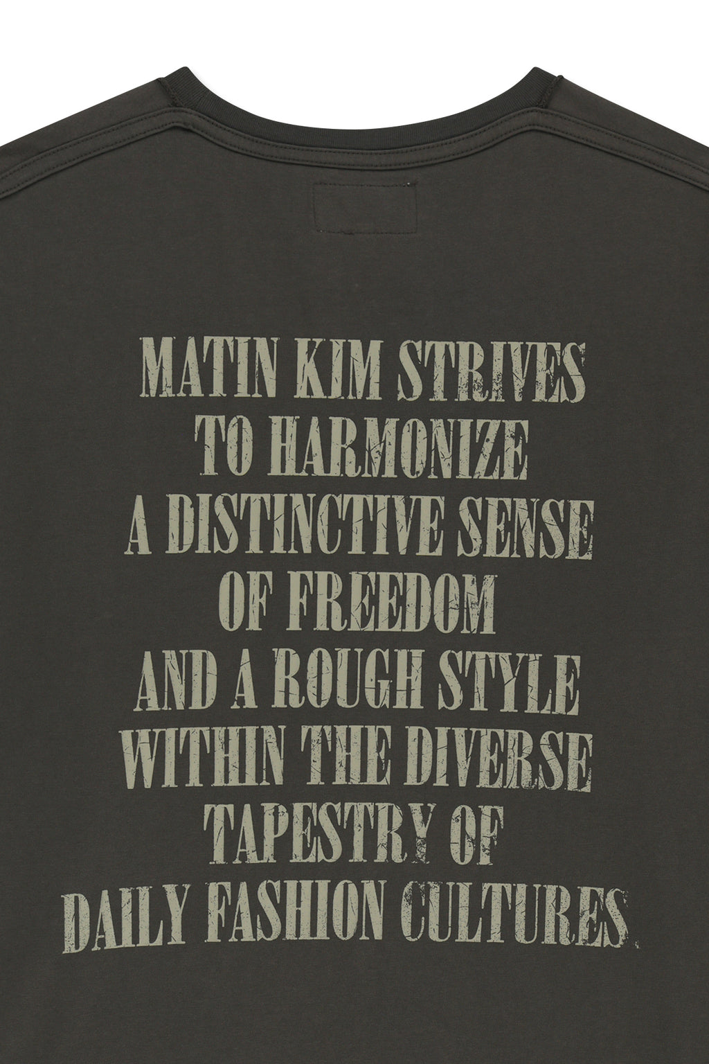 Matin Kim - Vintage Lettering Graffiti Top (Charcoal) product image 5 | TRAB K-Fashion Australia
