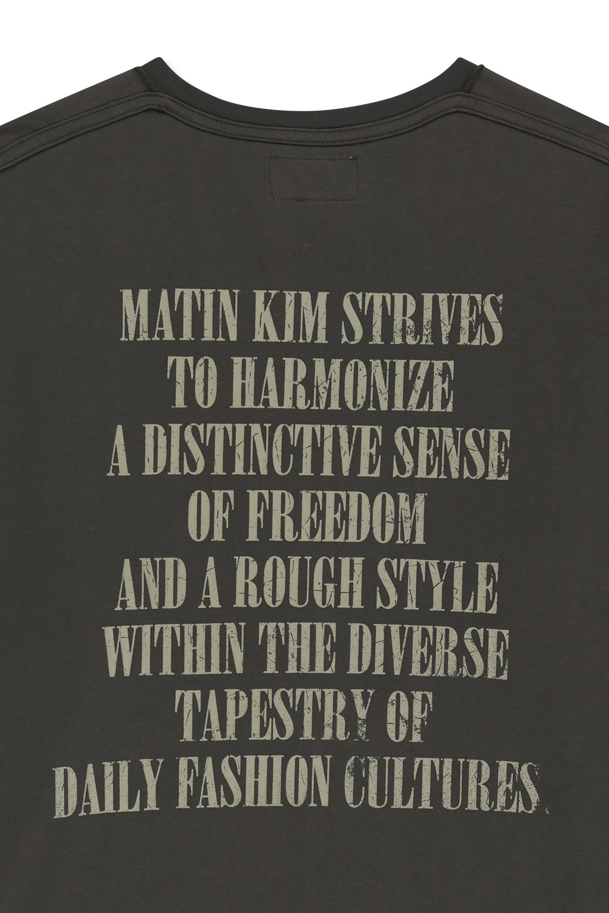 Matin Kim - Vintage Lettering Graffiti Top (Charcoal) product image 5 | TRAB K-Fashion Australia