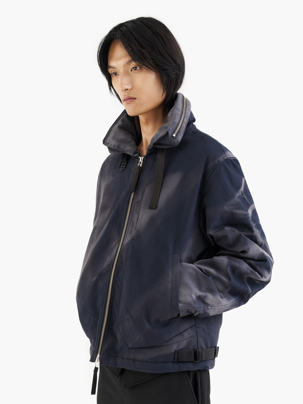 Jiyong Kim - Sun-Bleached Convertible Collar Jacket (Blue) product image 3 | TRAB K-Fashion Australia