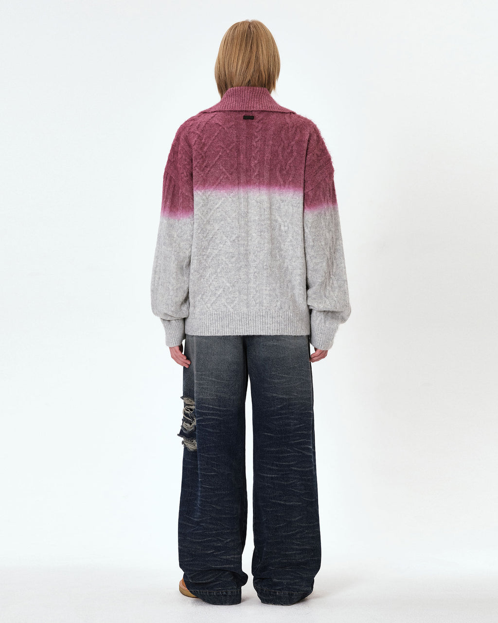 Ader Error - Rowy knit zip-up (Grey) product image 5 | TRAB K-Fashion Australia