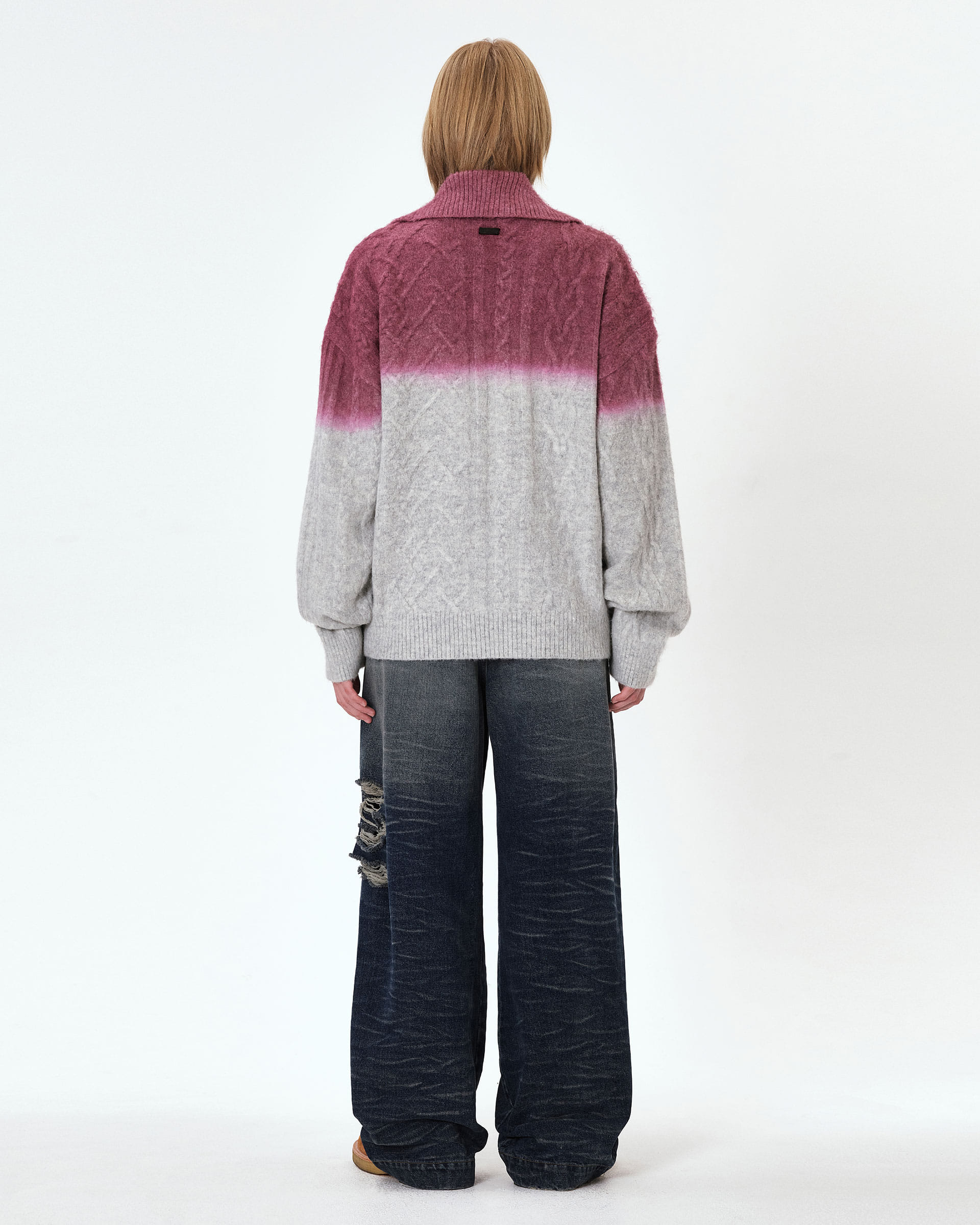Ader Error - Rowy knit zip-up (Grey) product image 5 | TRAB K-Fashion Australia