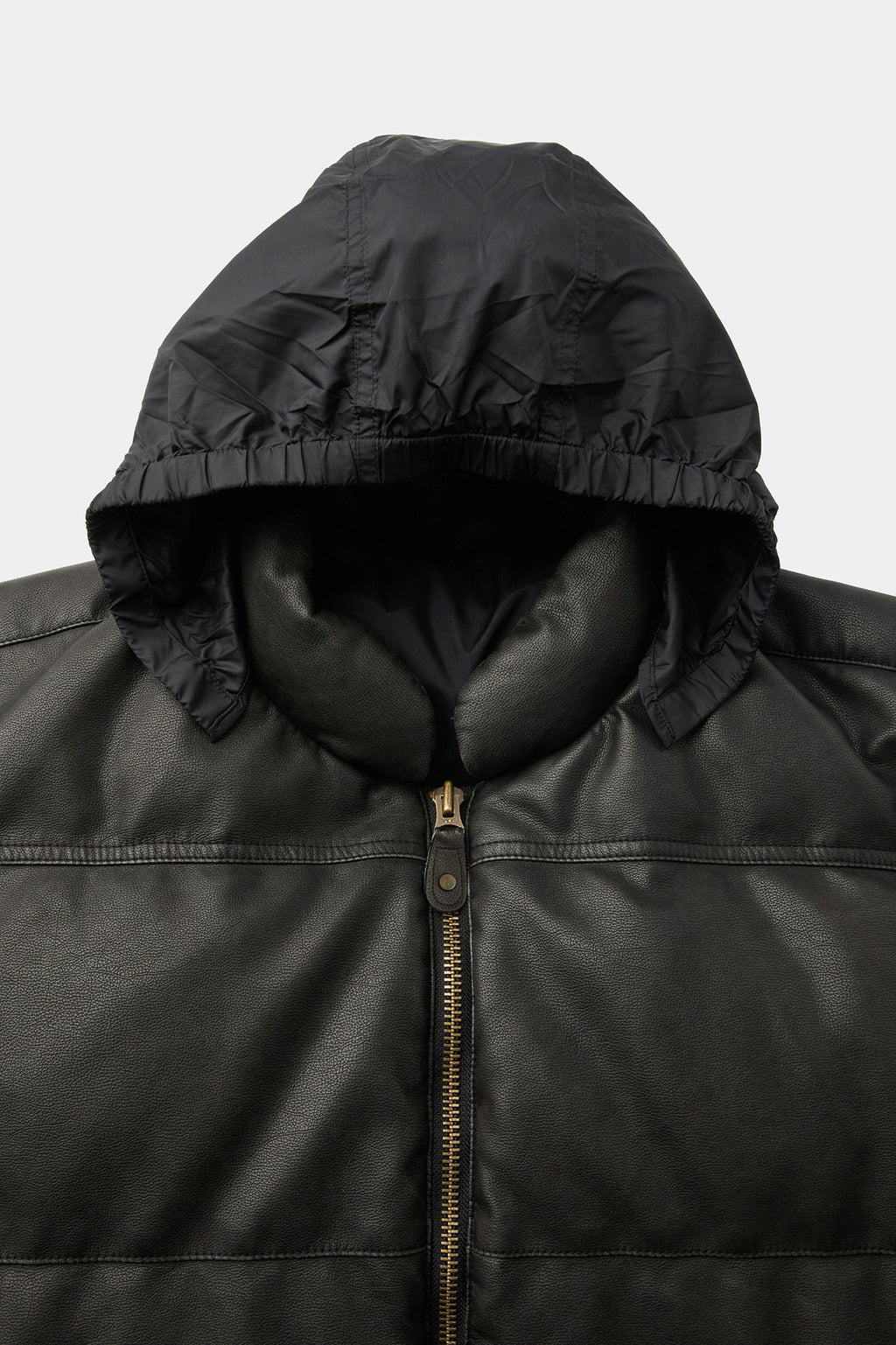 Coor - Fake Leather Wash Crop Down Puffer (Black) product image 6 | TRAB K-Fashion Australia