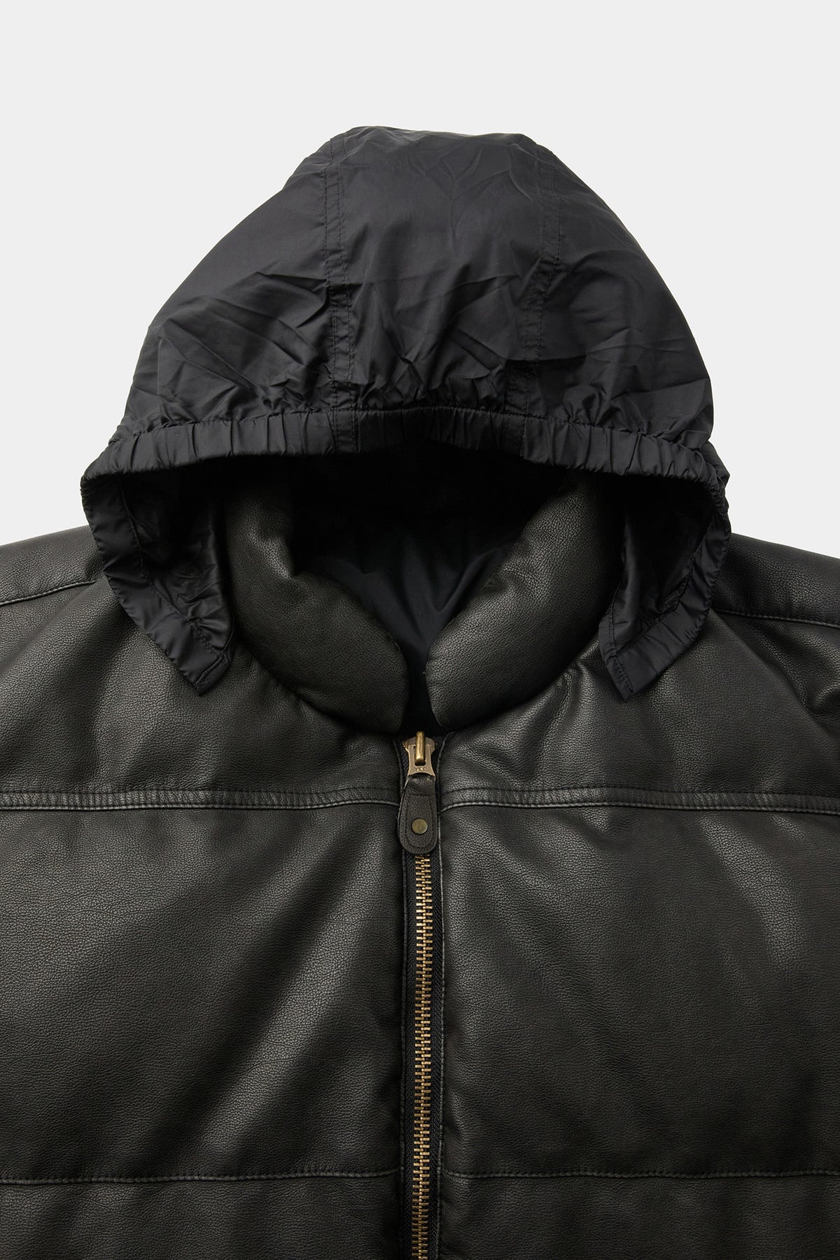 Coor - Fake Leather Wash Crop Down Puffer (Black) product image 6 | TRAB K-Fashion Australia