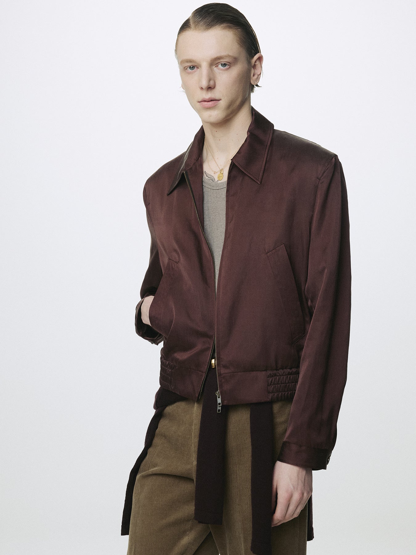 Tonywack - Silk Cotton Swing Jacket (Vintage Maroon) product image 7 | TRAB K-Fashion Australia