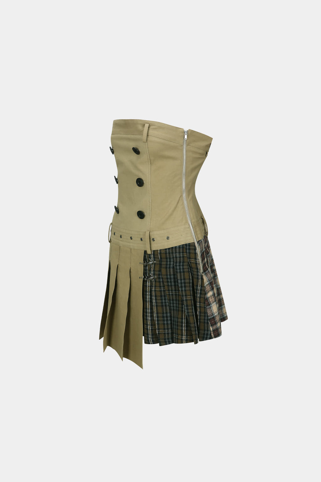 Andersson Bell - Double Pleats Trench Dress (Khaki) product image 9 | TRAB K-Fashion Australia