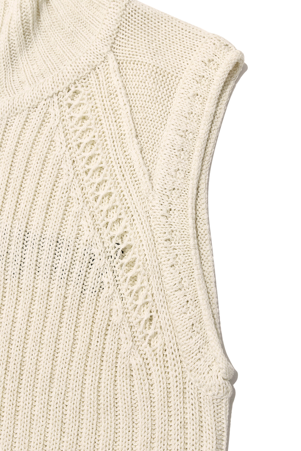 Matin Kim - Back Logo High Neck Knit Vest (Light Beige) product image 5 | TRAB K-Fashion Australia