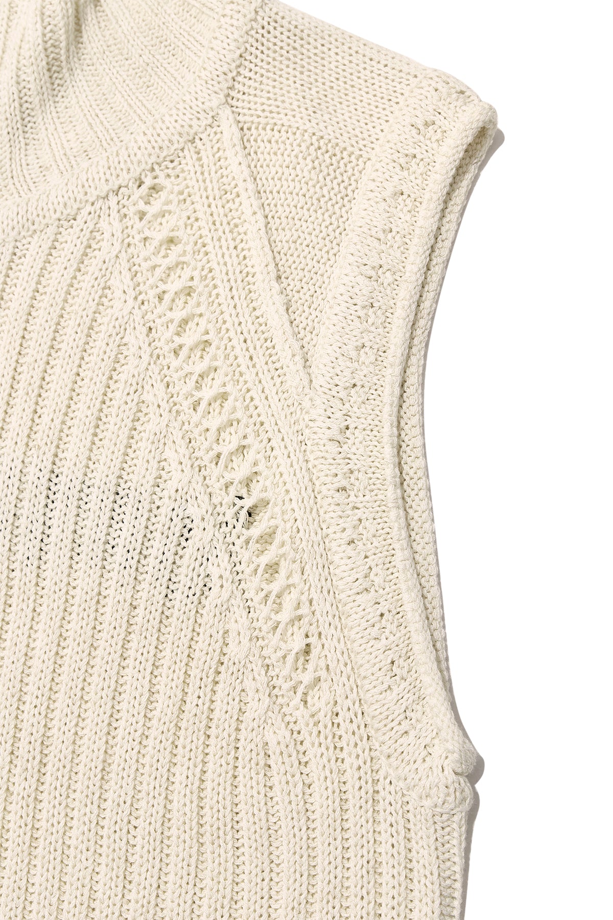 Matin Kim - Back Logo High Neck Knit Vest (Light Beige) product image 5 | TRAB K-Fashion Australia