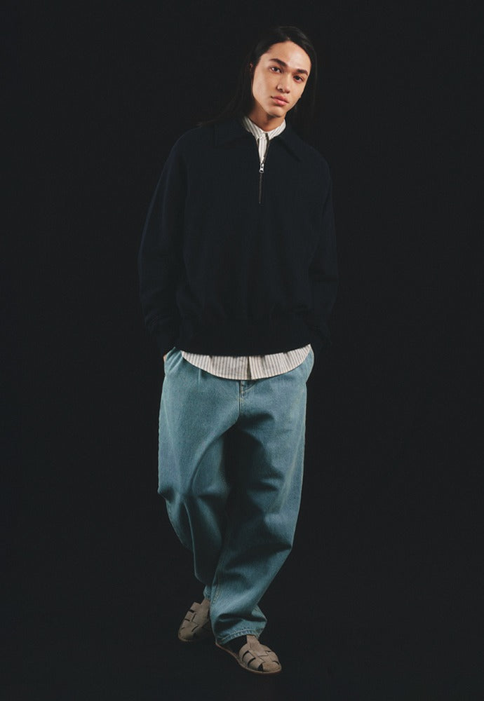 Art if acts - Half Zipup Sweat Shirt (Navy) product image 1 | TRAB K-Fashion Australia