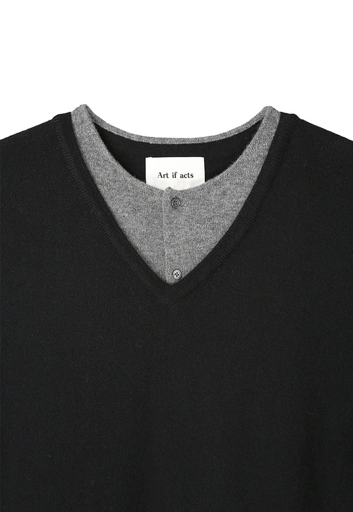 Art if acts - Union Henley (Black/Grey) product image 7 | TRAB K-Fashion Australia
