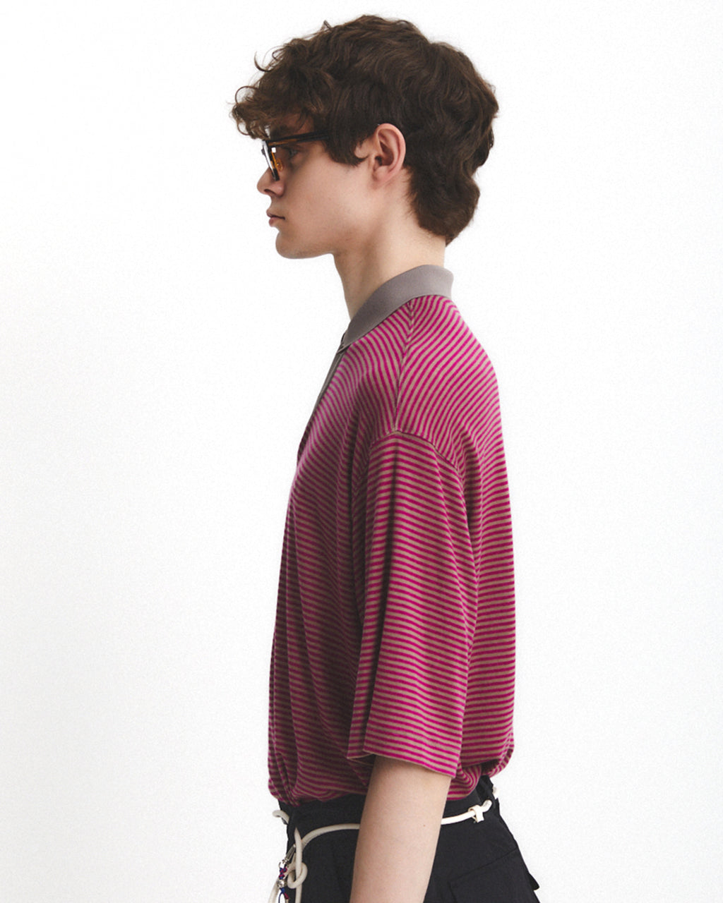 Eastlogue - Functional Relaxed Polo Shirt (Beige Stripe) product image 3 | TRAB K-Fashion Australia