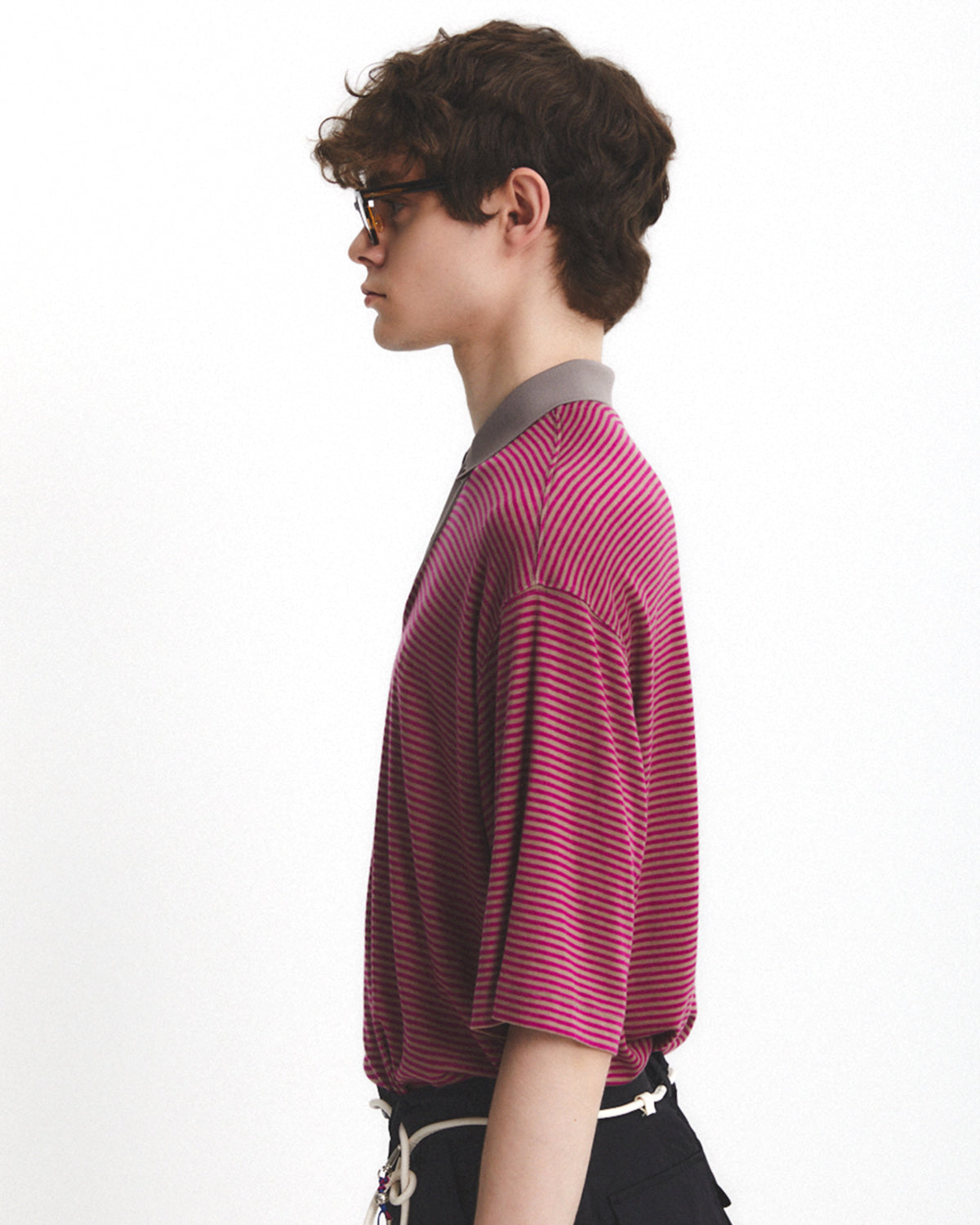 Eastlogue - Functional Relaxed Polo Shirt (Beige Stripe) product image 3 | TRAB K-Fashion Australia