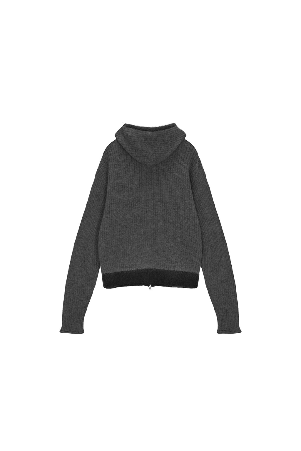 Matin Kim - Brushed Knit Hoody Zip Up (Charcoal) product image 5 | TRAB K-Fashion Australia