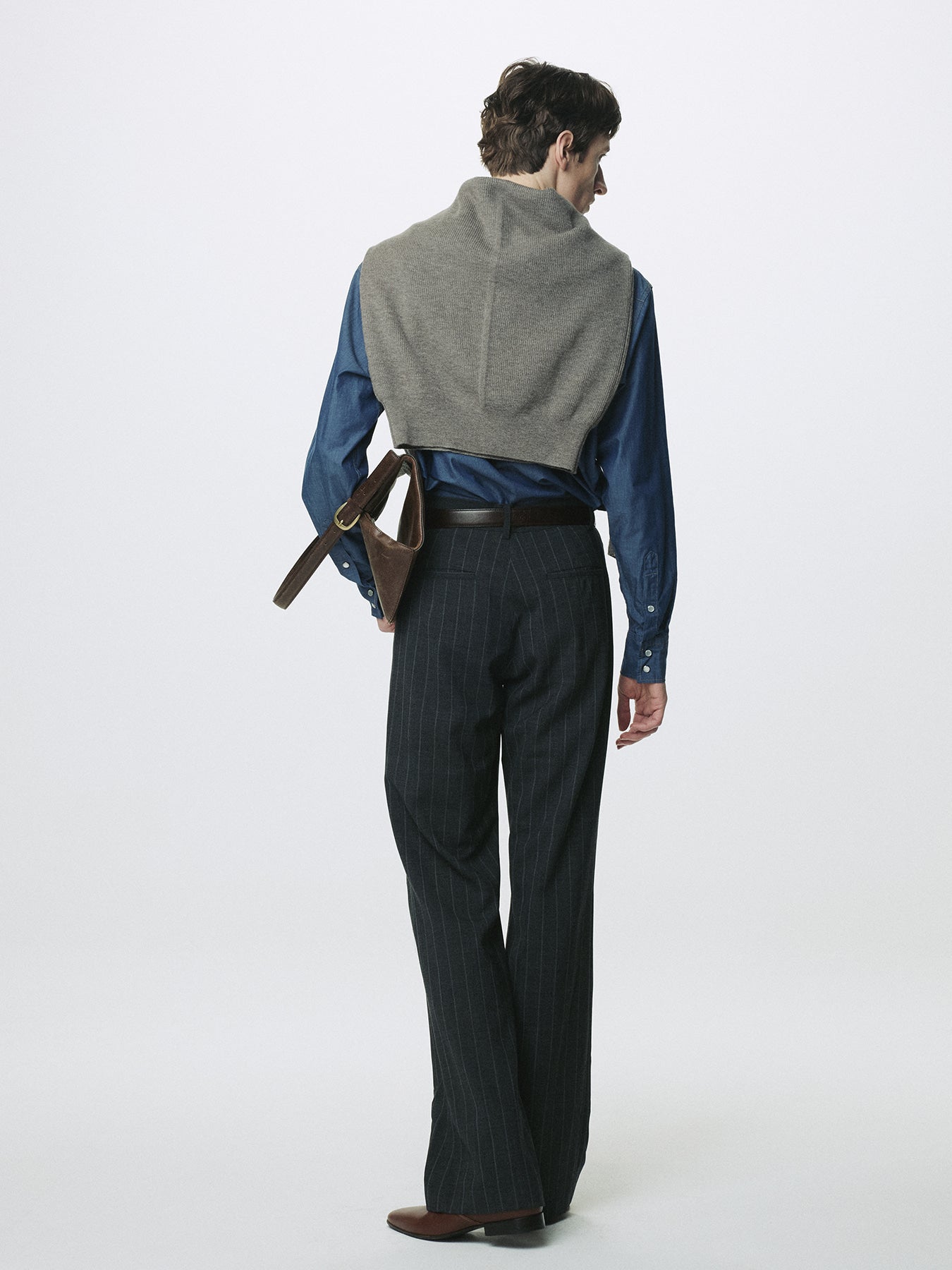 Tonywack - Striped Wool Flared-Leg Pants (Grey) product image 7 | TRAB K-Fashion Australia