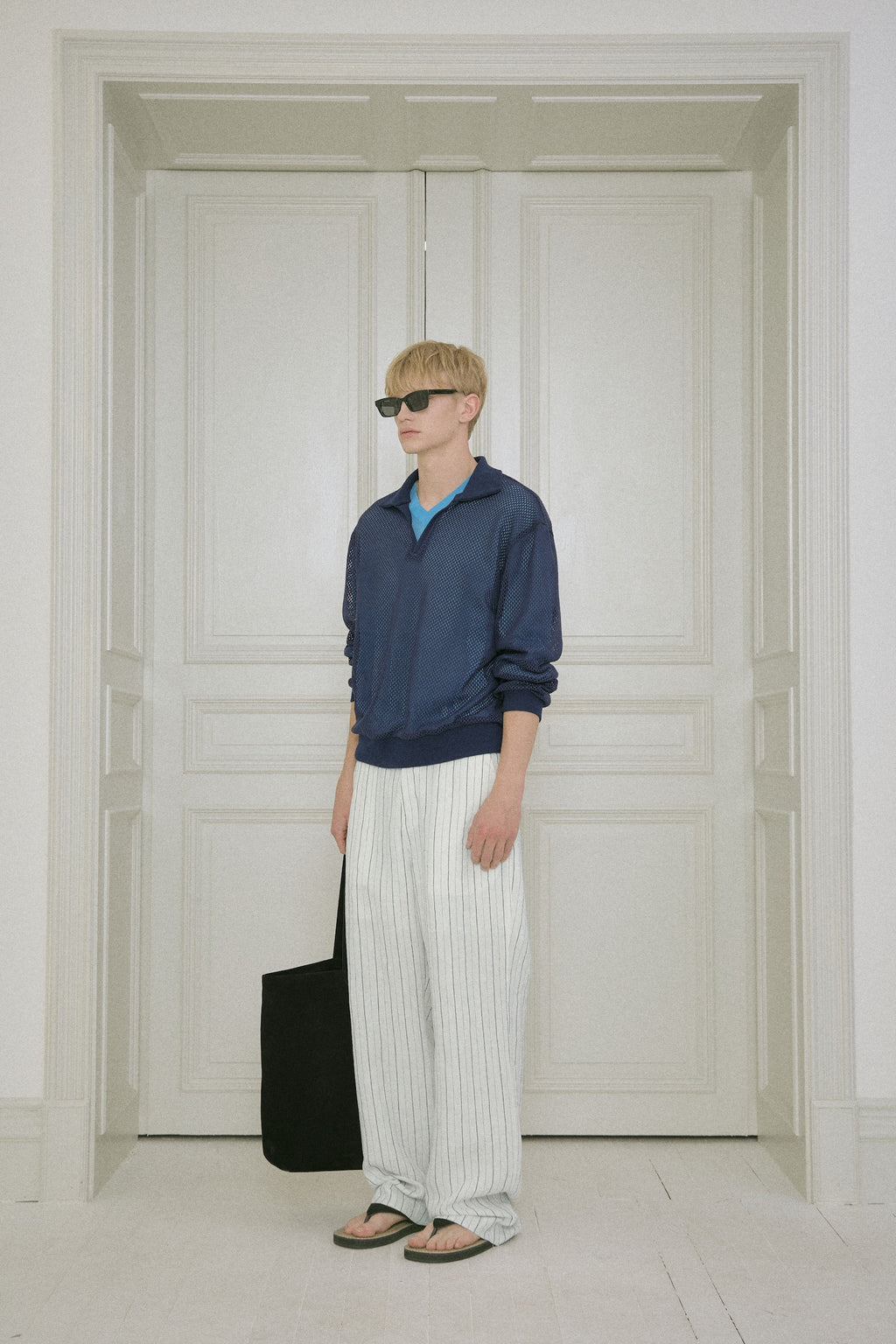 Stu - Stripe Linen Pants (White) product image 2 | TRAB K-Fashion Australia