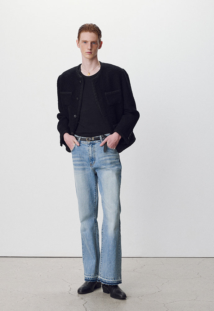 Tonywack - Wool Blend Bouclé Tweed Jacket (Black) product image 2 | TRAB K-Fashion Australia