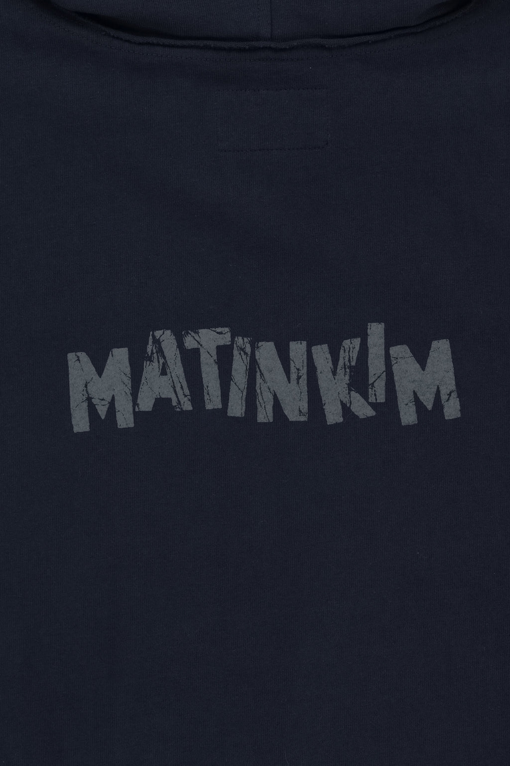 Matin Kim - Back Logo Jersey Hood Vest (Navy) product image 5 | TRAB K-Fashion Australia