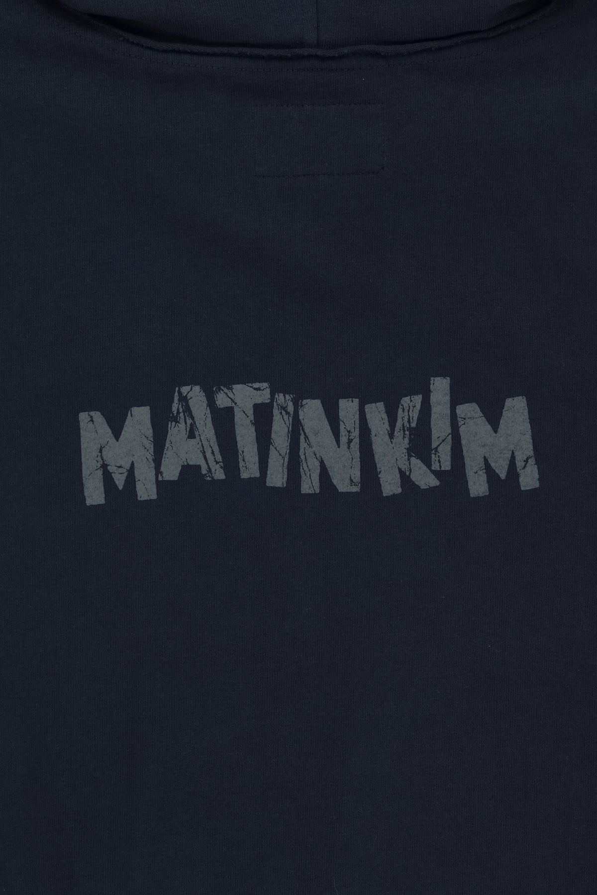 Matin Kim - Back Logo Jersey Hood Vest (Navy) product image 5 | TRAB K-Fashion Australia