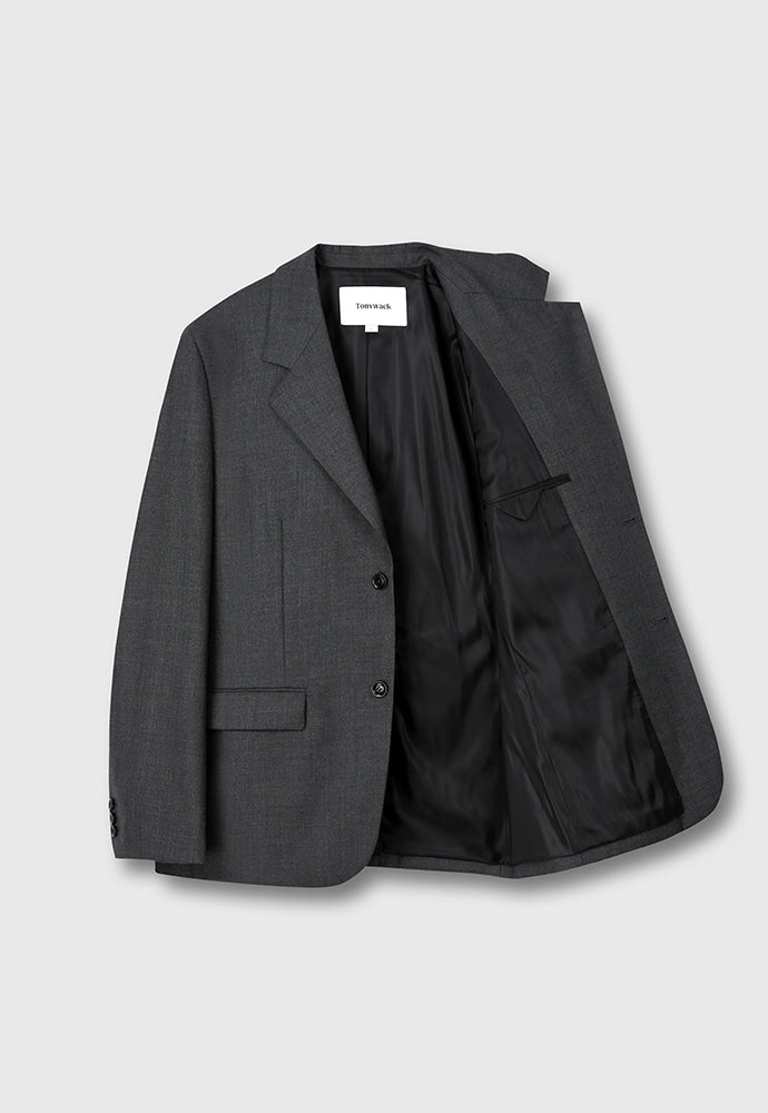 Tonywack - Virgin Wool Relaxed Tailored Jacket (Grey) product image 8 | TRAB K-Fashion Australia