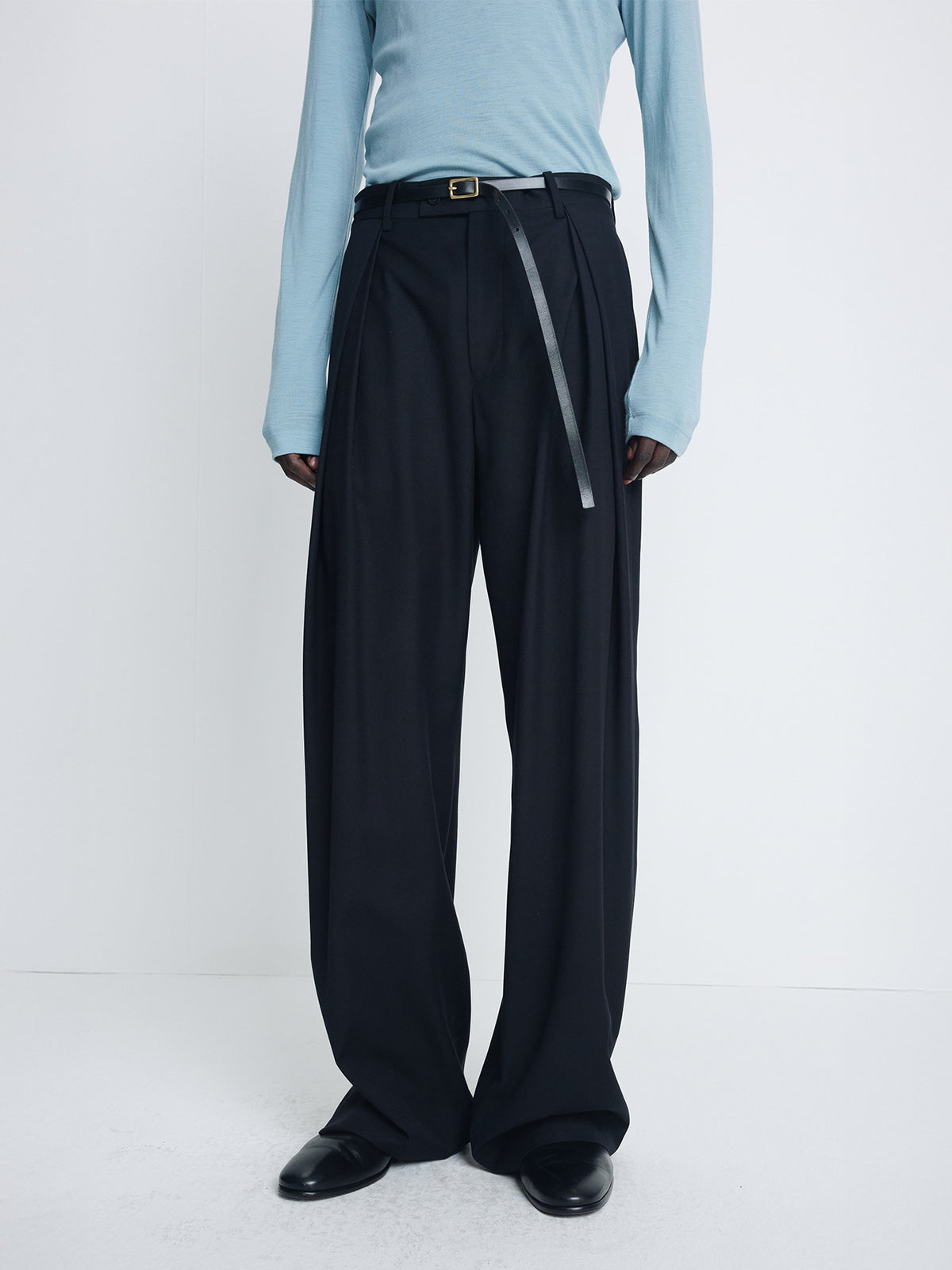 Tonywack - Cross Tuck Wide Trousers (Black) product image 1 | TRAB K-Fashion Australia