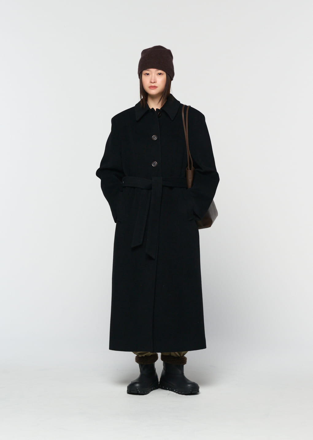 Amomento - single breasted maxi long coat (Black) product image 6 | TRAB K-Fashion Australia