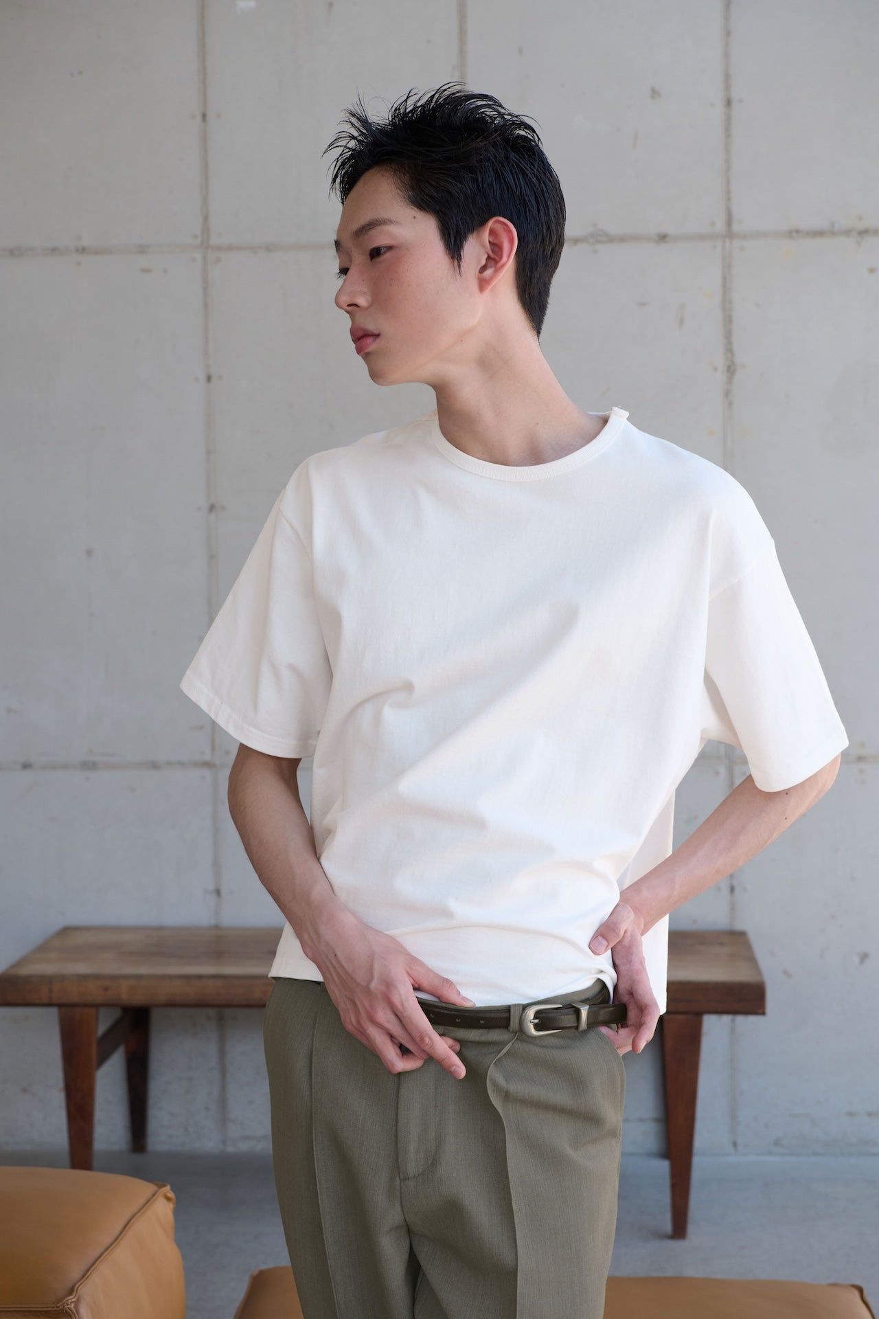 STU - Overlap Crop T-shirt (Ivory) product image 11 | TRAB K-Fashion Australia