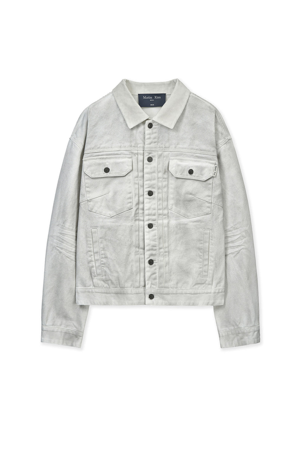 Matin Kim - Vintage Washed Denim Trucker (White) product image 1 | TRAB K-Fashion Australia