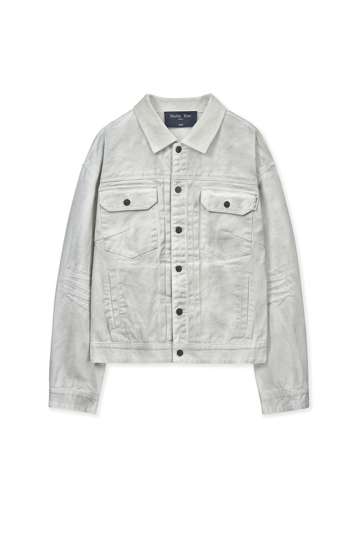 Matin Kim - Vintage Washed Denim Trucker (White) product image 1 | TRAB K-Fashion Australia