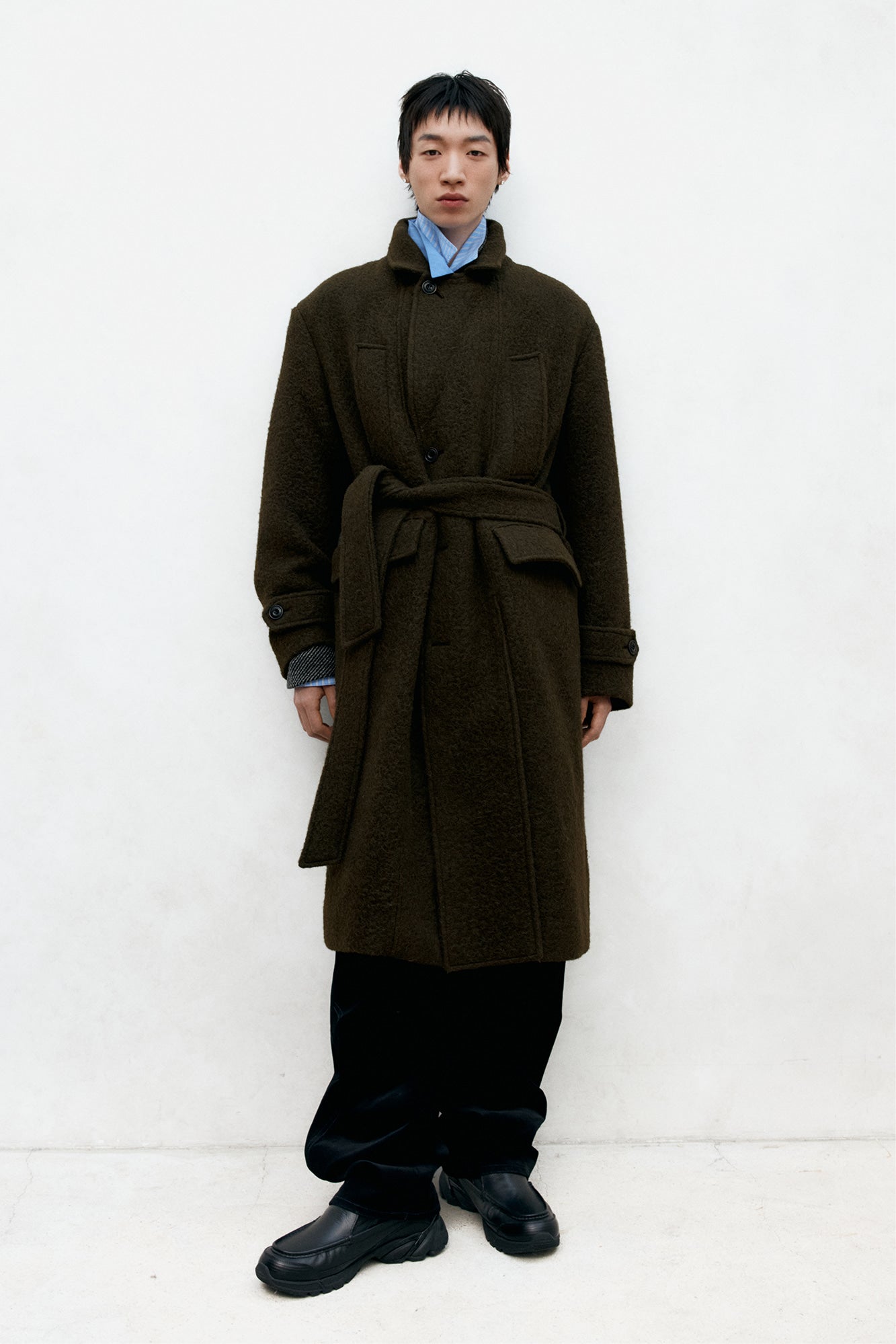 Andersson Bell - Mattia Shaggy Wool Robe Coat (Brown) product image 7 | TRAB K-Fashion Australia