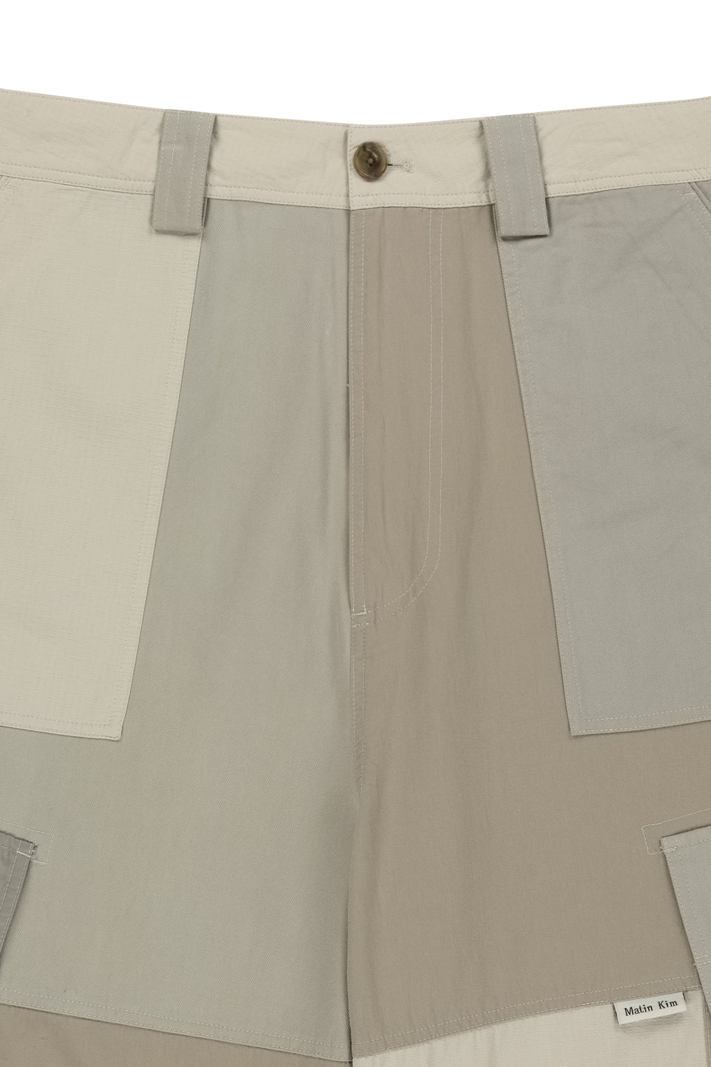 Matin Kim - Patchwork Cargo Bermuda Pants (Beige) product image 4 | TRAB K-Fashion Australia