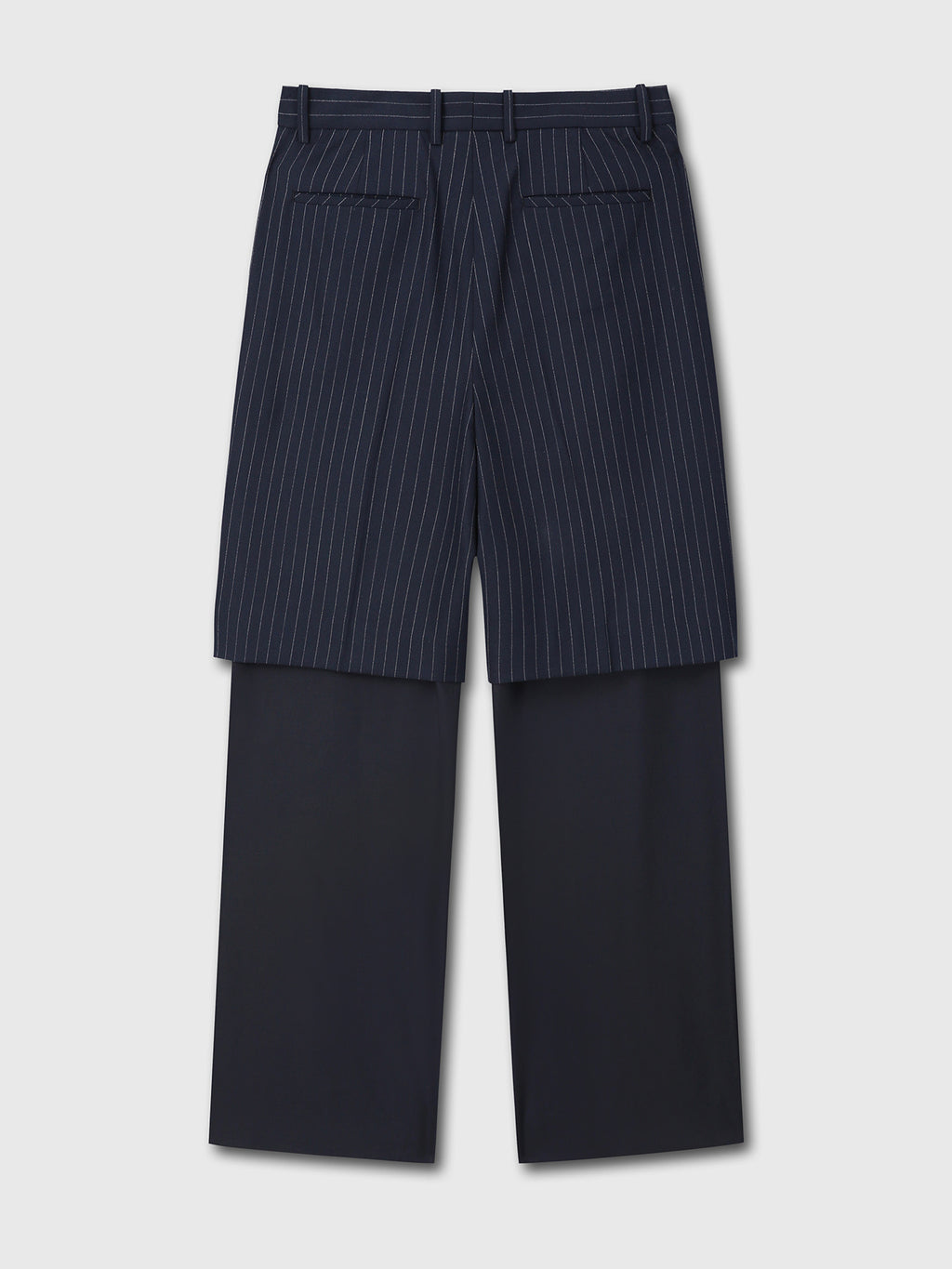Tonywack - Striped Wool Layered Trousers (Navy Pinstripe) product image 8 | TRAB K-Fashion Australia