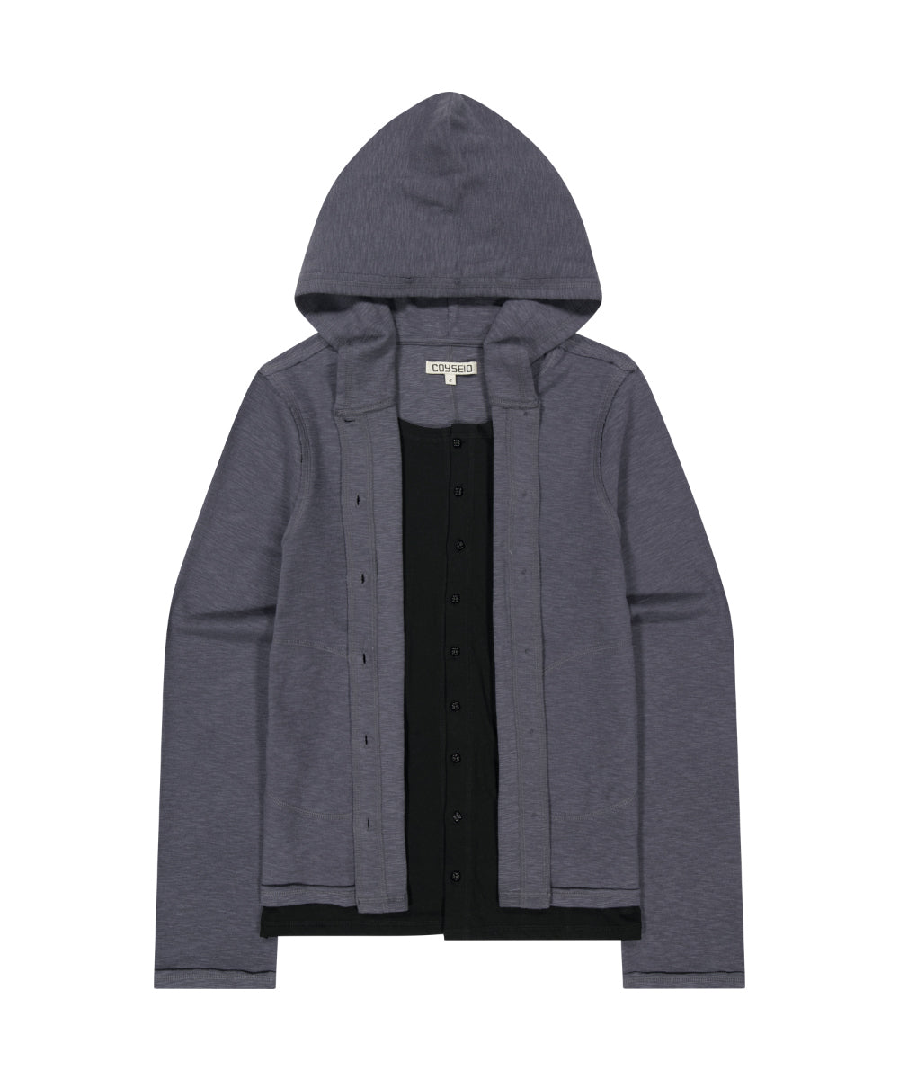 Coyseio - Twofold Button-Up Hoodie (Charcoal) product image 13 | TRAB K-Fashion Australia