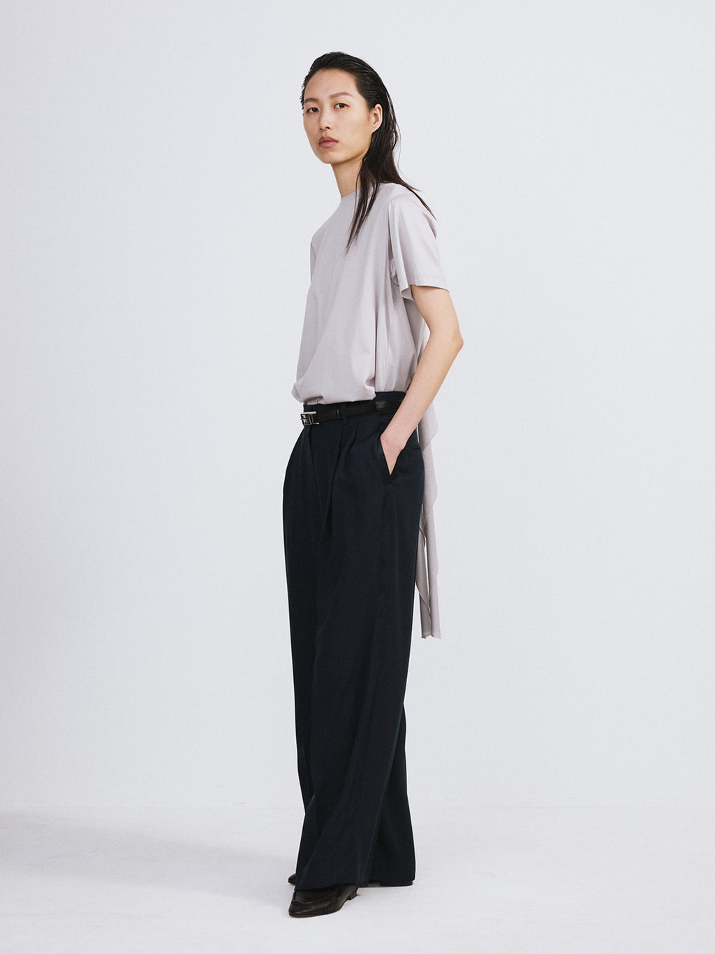 Recto - Open Back Silk Blend Scarf Top (Sepia Grey) product image 1 | TRAB K-Fashion Australia