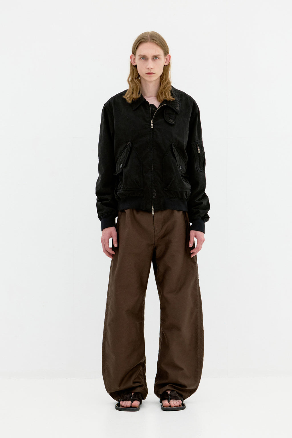 Coor - Dyed Cotton Flight Jumper (Washed Black) product image 2 | TRAB K-Fashion Australia