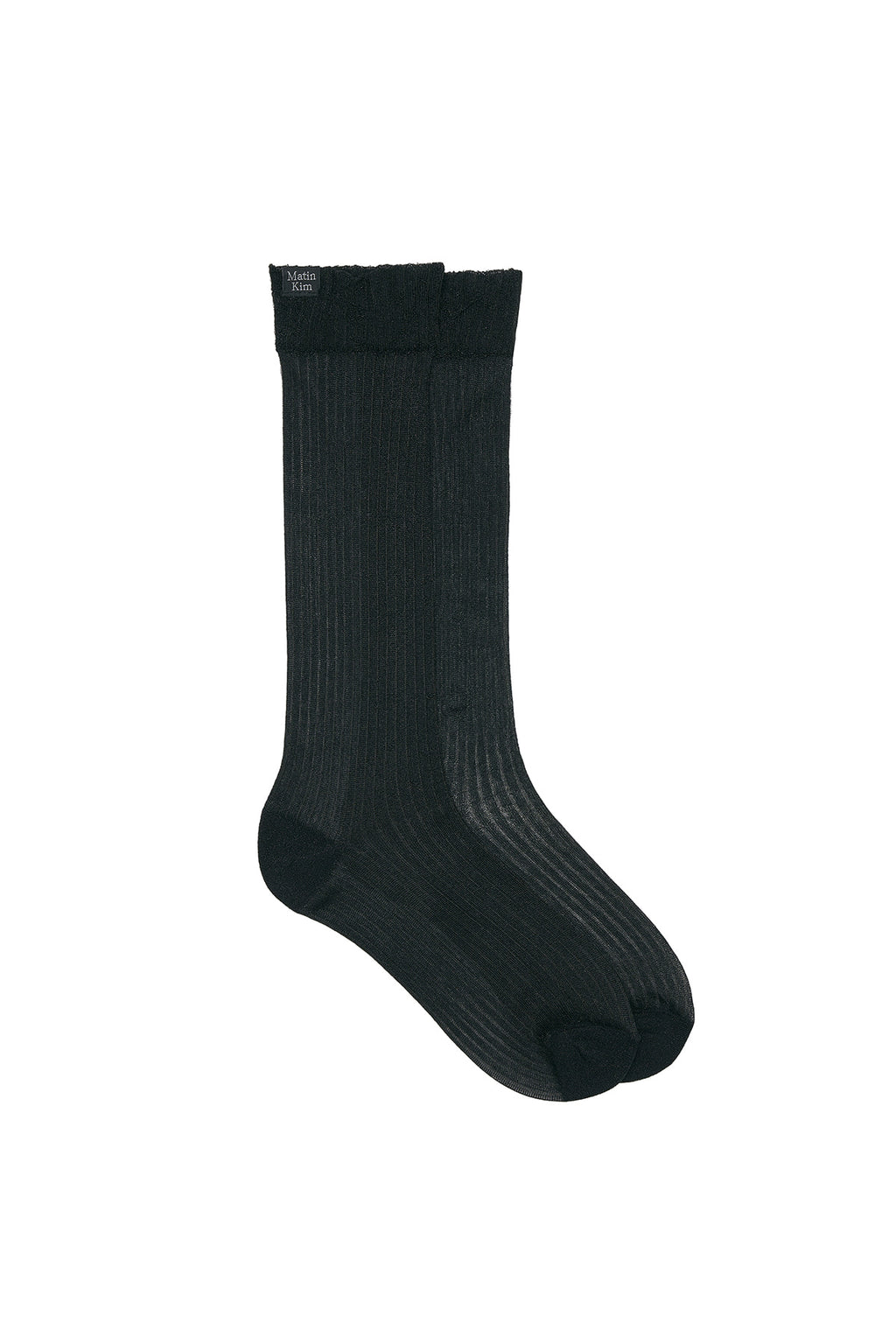 Matin Kim - Glow Sheer Crew Socks (Black) product image 2 | TRAB K-Fashion Australia