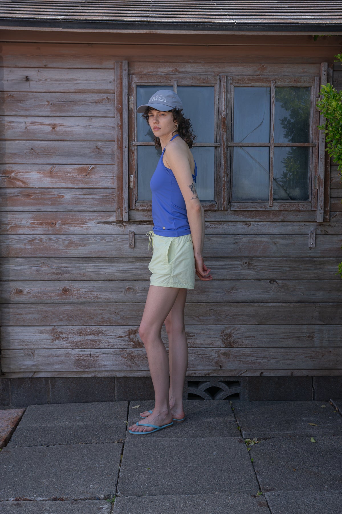 Matin Kim - String Halter Neck Tank Top (Blue) product image 6 | TRAB K-Fashion Australia