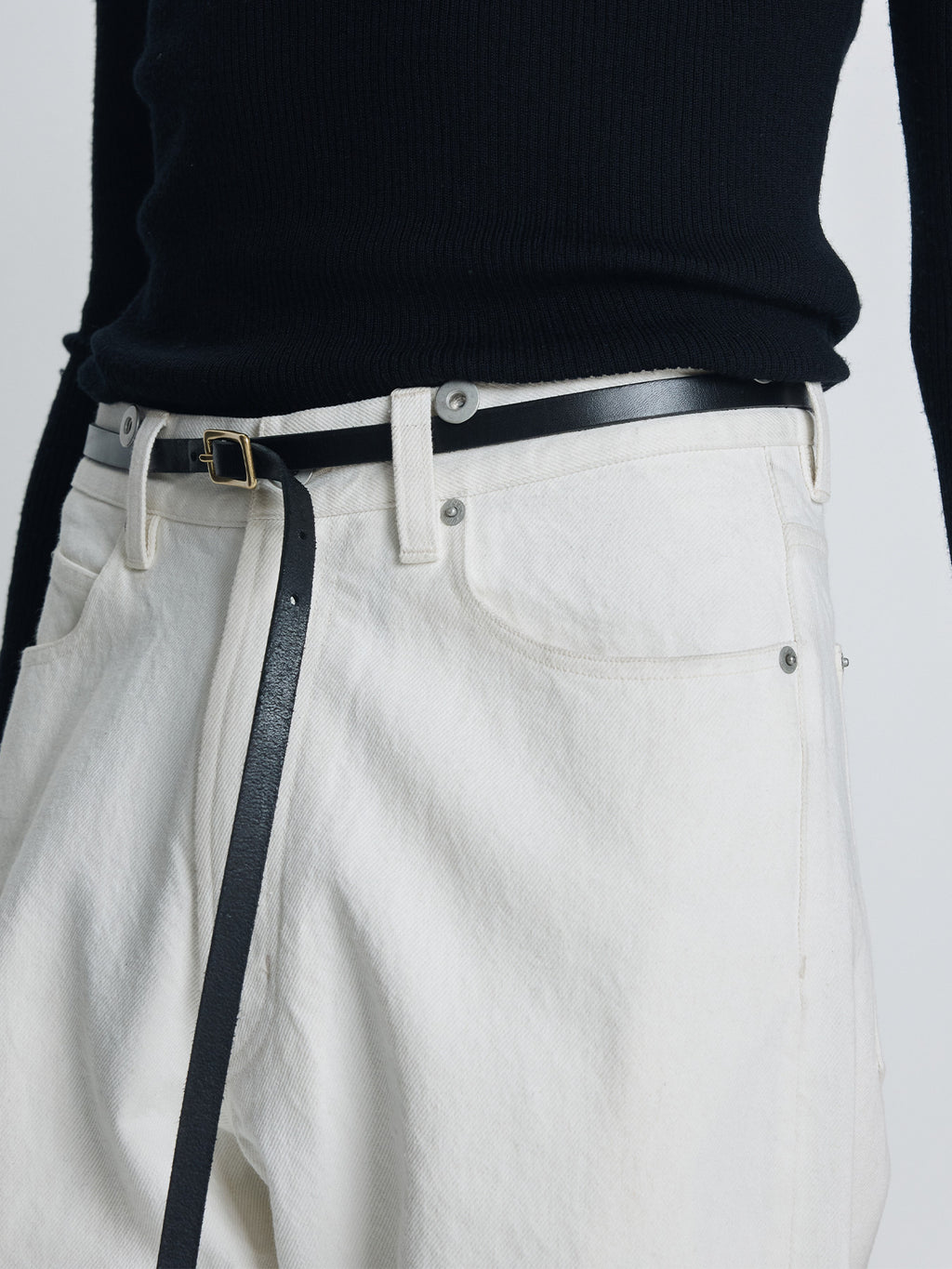 Tonywack - Loose Straight Buckle-Back Jeans (Ecru) product image 4 | TRAB K-Fashion Australia