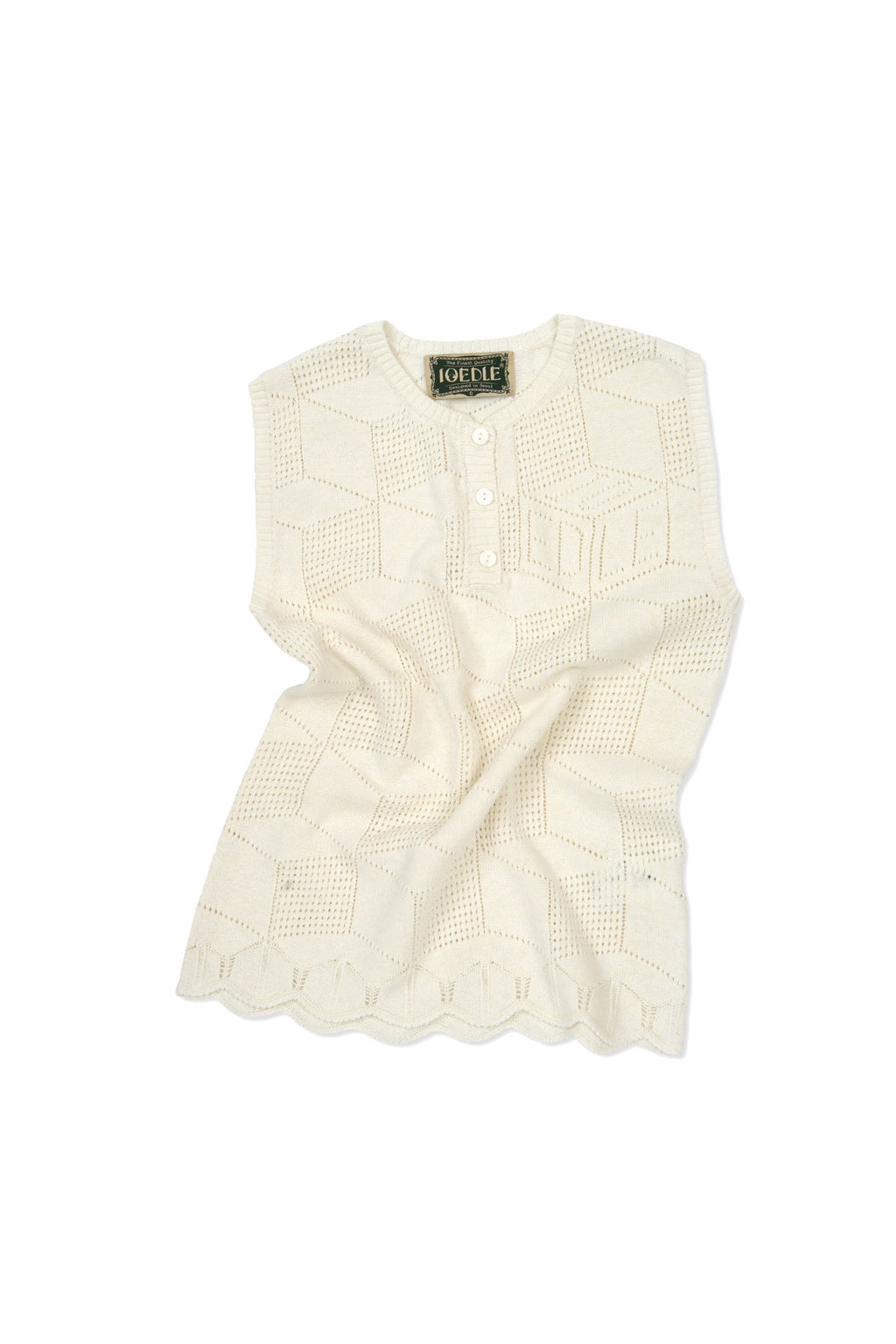 Ioedle - Architectural Infinite Hexagonal Mesh Vest (Ivory) product image 1 | TRAB K-Fashion Australia